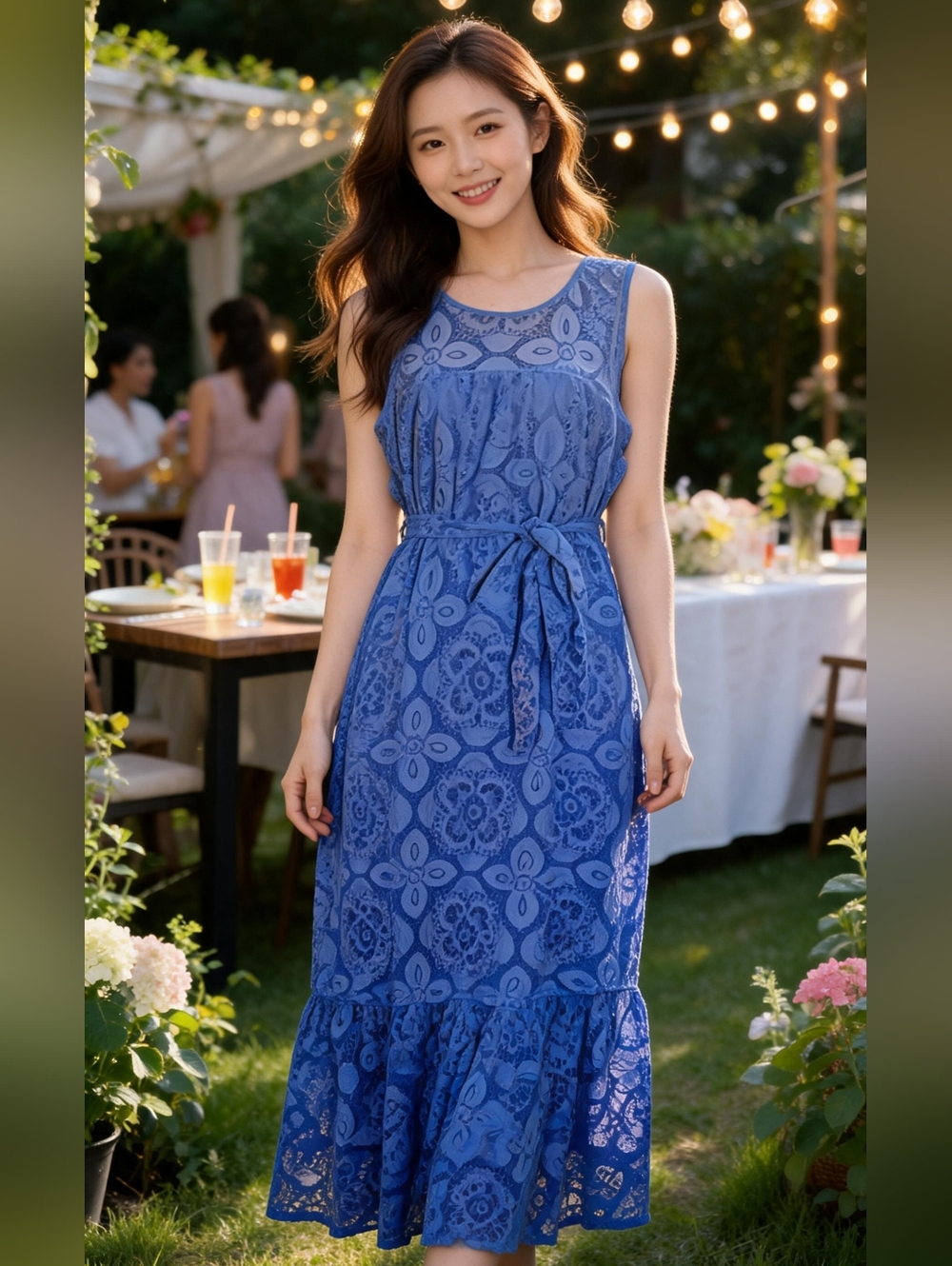 Kensie Blue Lacey Maxi Dress Sizes 2 and 10